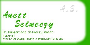 anett selmeczy business card